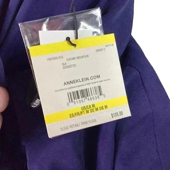 Anne Klein Womens Size Medium Half Sleeve Midi Shirt Dress Blue NEW - Picture 8 of 9